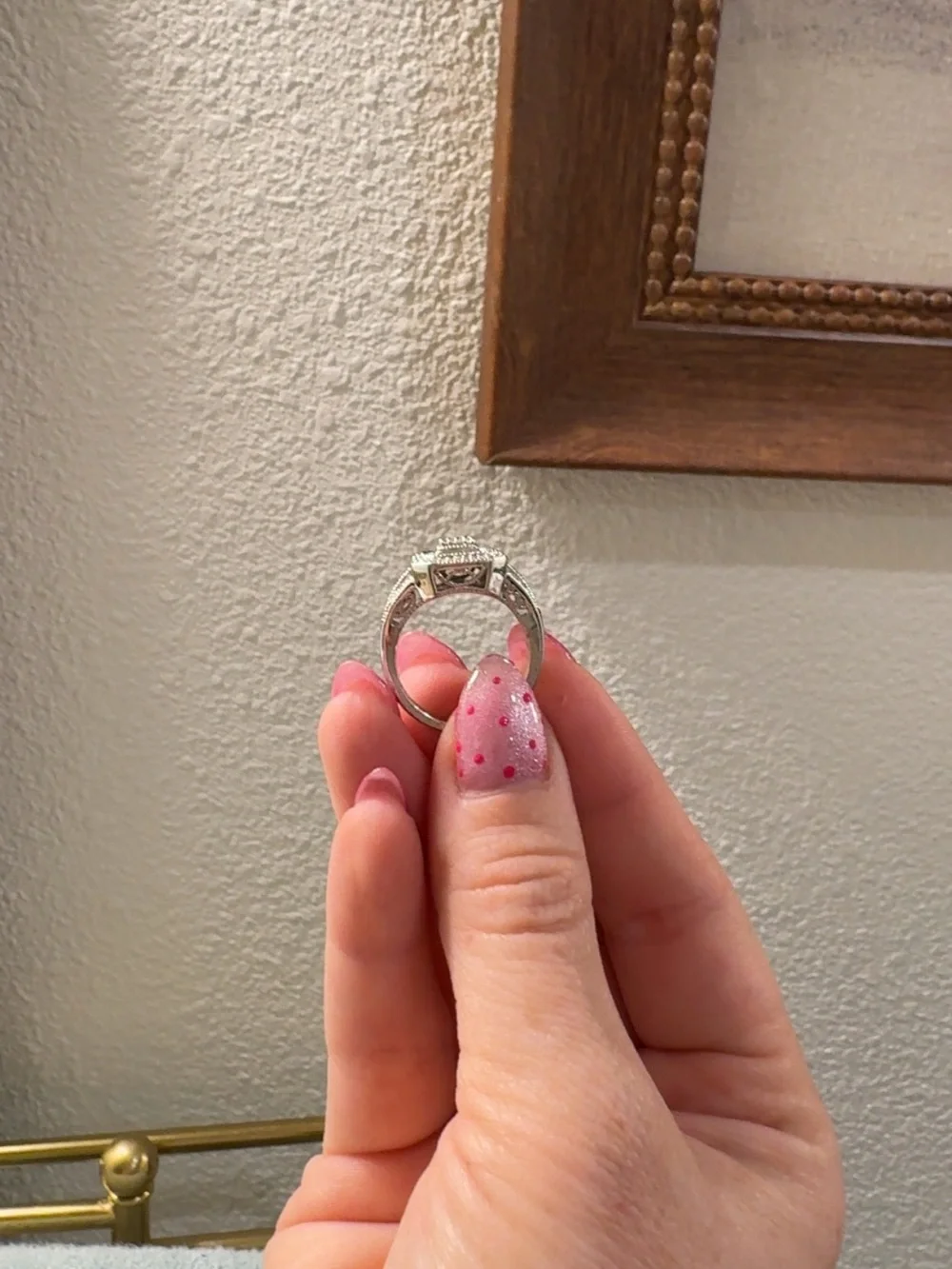 Sterling Silver 925 2/5 natural diamonds size 7
